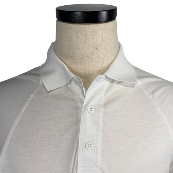 Nike Vintage 80S Grid Print Polo Shirt White Mercerized Cotton Rare Deadstock M - Picture 10 of 10